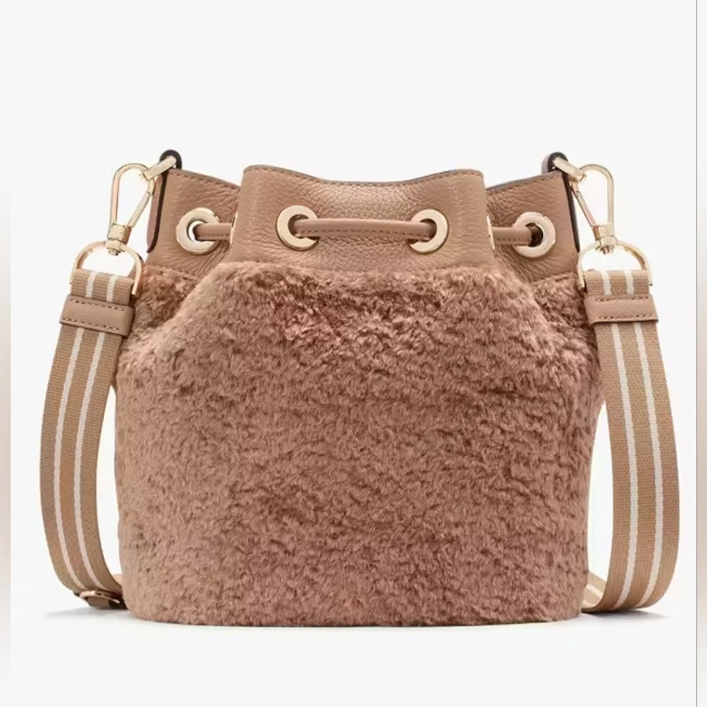 Kate Spade Rosie Faux Fur Bucket Crossbody With Pouch, NWT